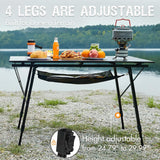 PORTAL Camping Table Portable Foldable with Adjustable Legs, Aluminum Folding Table Roll Up Table with Carrying Bag for
