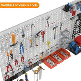 TORACK 109Pcs Pegboard Wall Organizer 4 ft. Garage Metal Pegboard Standard Utility Tool Storage Kit w/Toolboard Hooks &