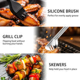 Pleafind Grill Basket Set - 8 PCS, Portable BBQ Grilling Basket with Removable Handle, Stainless Steel Grill Baskets for