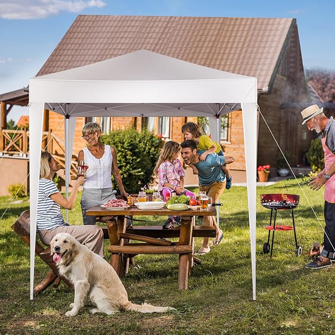Outvita 6.5x6.5ft Pop Up Canopy Tent, Outdoor Instant Shelter Folding Canopy with Carry Bag for Commercial Events, Party,