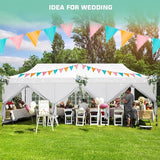 COBIZI 10x30 Pop Up Canopy Tent Heavy Duty with 8 Removable Sidewalls, Commercial Portable Tents for Parties Ez Up Canopy