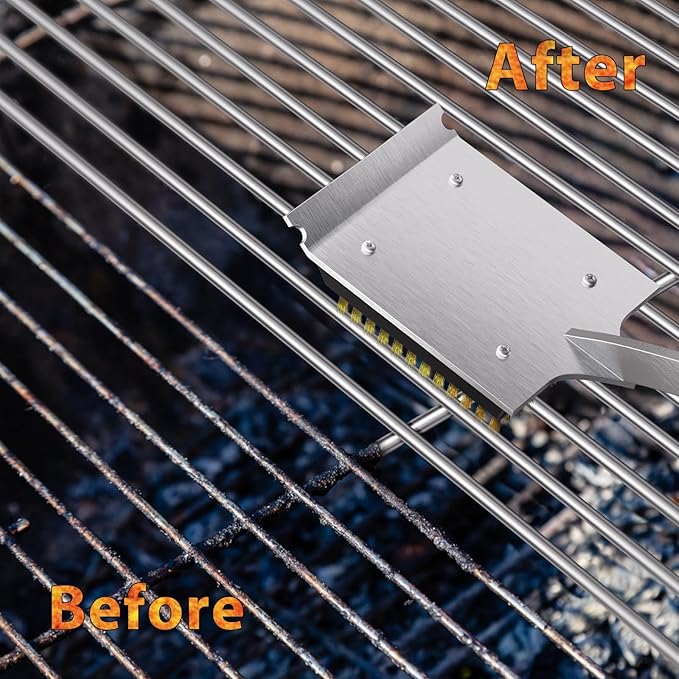 ENLOY Copper Wire Grill Brush Replacement Head, Grill Cleaning Bristle Brush with 4 Screws, BBQ Cleaning Replacement Brush