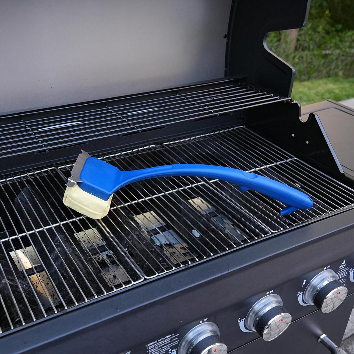 Grill Brush Bristle-Free with Replaceable Heat Resistant Kevlar Head Multi-Function Scraper BBQ Grilling Accessories, BBQ