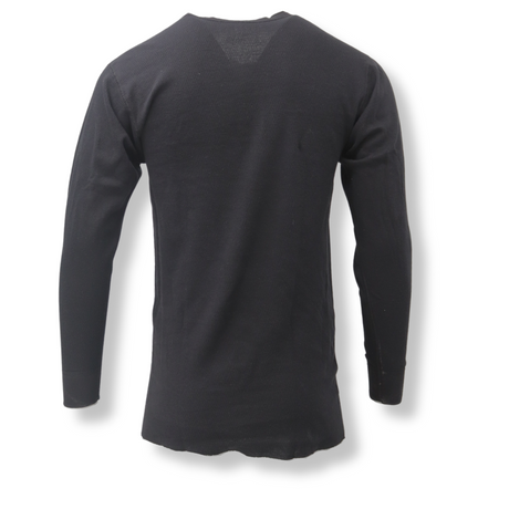 Midweight Henley Cotton Thermal Top, Large Regular, alternate view 2