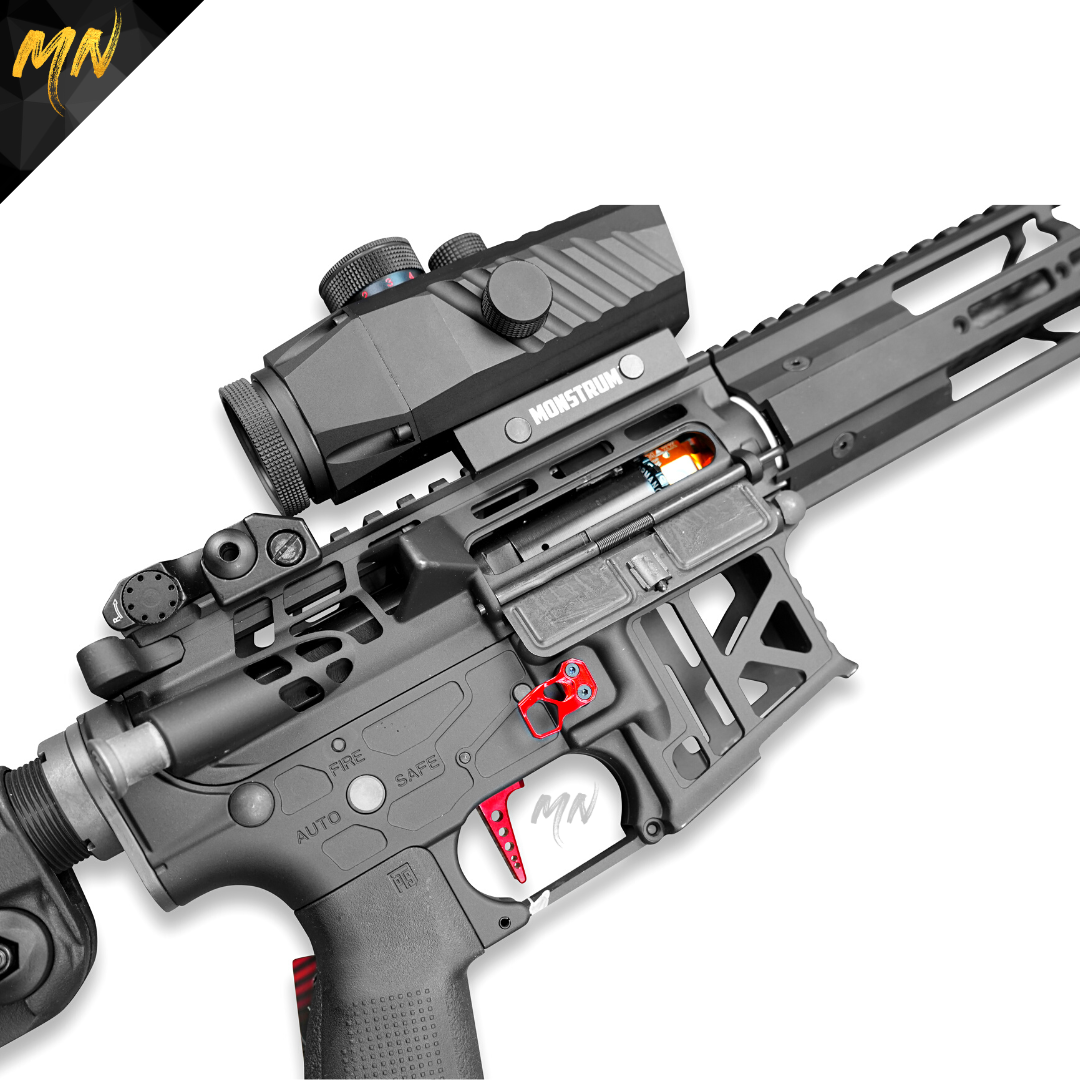 Minnesota Airsoft Project Crimson Ash Skeletonized HPA M4, Phantom | AceTech Brighter R, alternate view 3