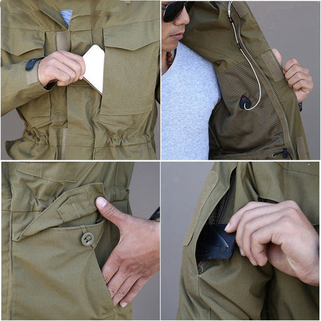 Raven Supply Men's Tactical Windbreaker Jacket in Brown, alternate view 2