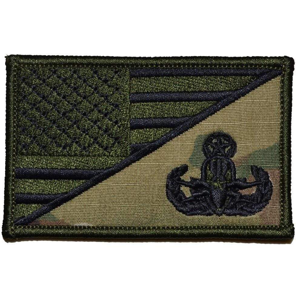 EOD MASTER Explosive Ordnance Disposal USA Flag - 2.25x3.5 Patch in Coyote Brown, alternate view 3