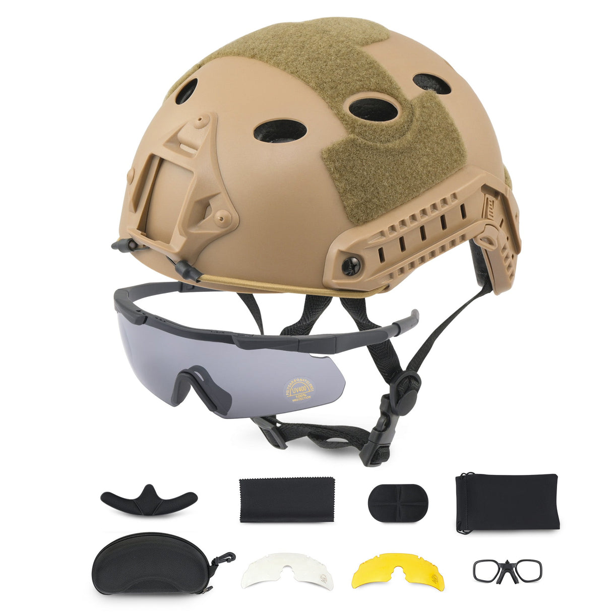 BJ Type Tactical Helmet and Goggles with accessories