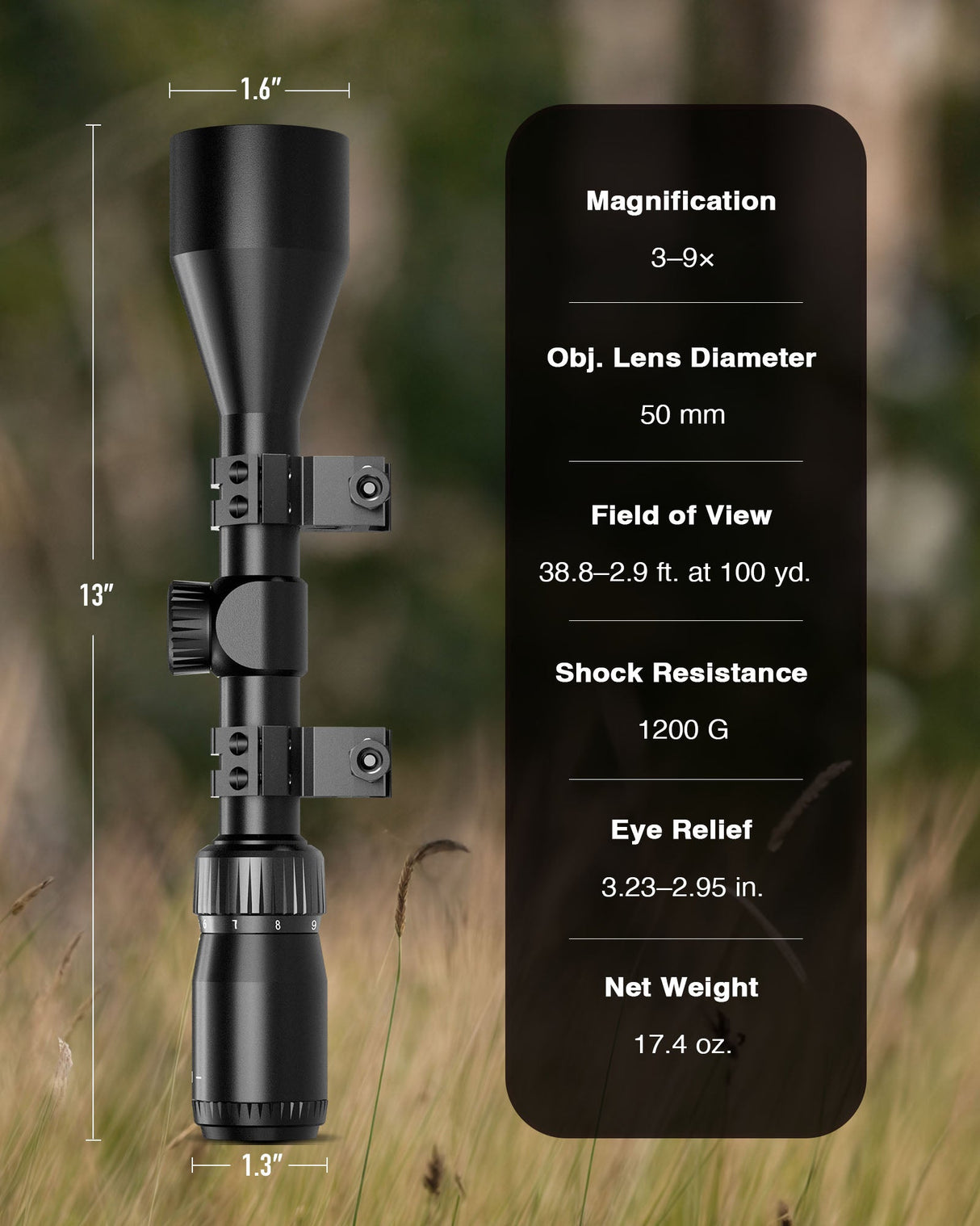 Pinty Nova 2-7x32 SFP Rifle Scope, alternate view 15