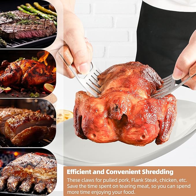 Metal Meat Shredder Claws - BBQ Grilling Gifts for Men & Women, Shredding Claws for Pulled Pork - Christmas Gifts for Dad,