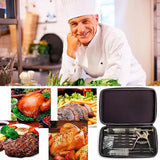 Meat Injector Syringe Stainless Steel Outdoor Meat Kit Marinade Flavor Food Injector Syringes with 4 Marinades Needles Grill