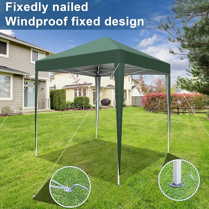 Outvita 6.5x6.5ft Pop Up Canopy Tent, Outdoor Instant Shelter Folding Canopy with Carry Bag for Commercial Events, Party,