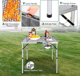 REDCAMP Folding Portable Grill Table for Outside, Lightweight Aluminum Metal Grill Stand Table for Camping Cooking BBQ RV