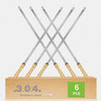 23.5" Long 304 Stainless Steel Skewers for Kabobs with Wood Handle,Heavy Duty Wide Flat Metal Kebab Skewer,Kabob Skewers for