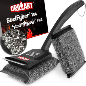 GRILLART SteamWizards Grill Brush Bristle Free, Safe BBQ Grill Brush for Outdoor Grill, Flat Top Grill Cleaner with
