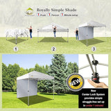 CROWN SHADES 8x8 Pop Up Canopy with 1 Side Wall - Beach Tent with One Push Setup - Outdoor Sun Shade for Events, Parties,