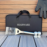 Barbecue Grill Tool Set - Stainless Steel - Strong Durable Design - Heat Resistant Glove & Bristle Free Grill Brush -