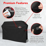 Heavy Duty BBQ Grill Cover for Outdoor Grill, 60 Inch - Waterproof, Weather Resistant, UV & Fade Resistant with Adjustable