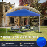 Shades 10x10 Pop Up Canopy with One Push Setup,Heavy Duty Beach Tent with Wheels for Easy Moving, Sun Shelter for