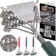 GORILLA GRIP Heavy Duty No Bristle Triple Helix Grill Brush with Scraper for Outdoor Grills, Safe Steam Cleaning, Oversized