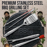 Kaluns BBQ Grilling Accessories, Grilling Gifts for Men Dad, Grill Tools for Outdoor Grill, Heavy Duty Stainless Steel Grill