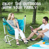 Portal Hammock Camping Chair Folding Rocking Chair Portable Swinging Chair with Cup Holder for Outdoor Lawn Backyard Patio