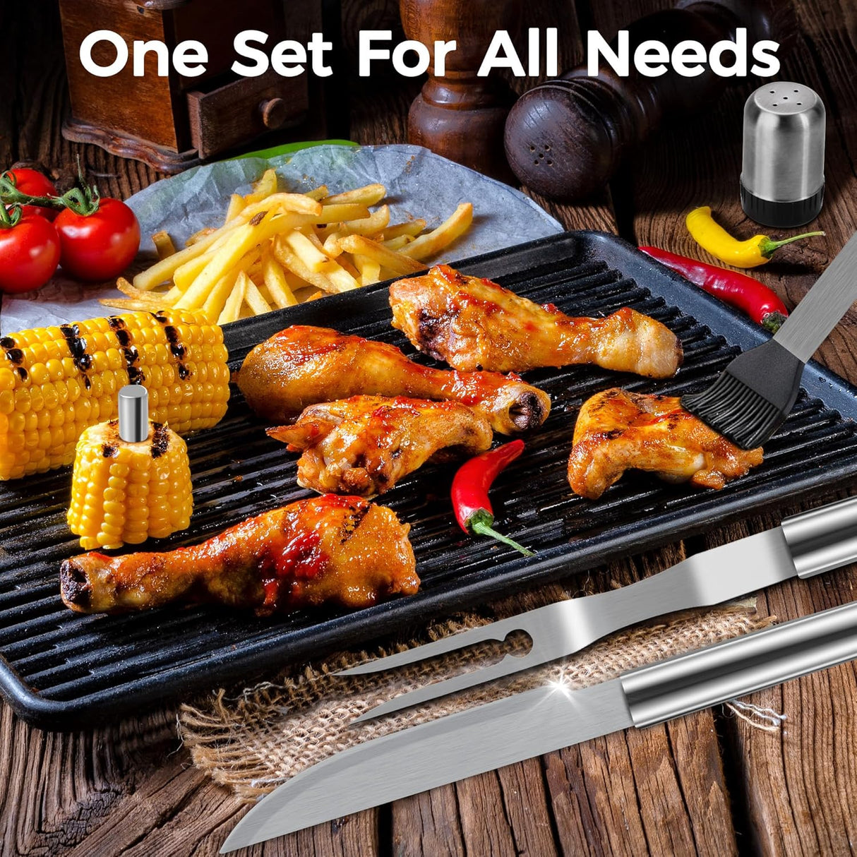 BBQ Accessories Grill Tools - Grilling Gifts for Men Dad, 32Pcs Heavy Duty Stainless Steel Barbecue Grill Accessories for