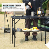 RedSwing Portable Grill Table with Sink for Outside, Aluminum Frame Folding Grill Stand Table for Outdoor Camping Picnic