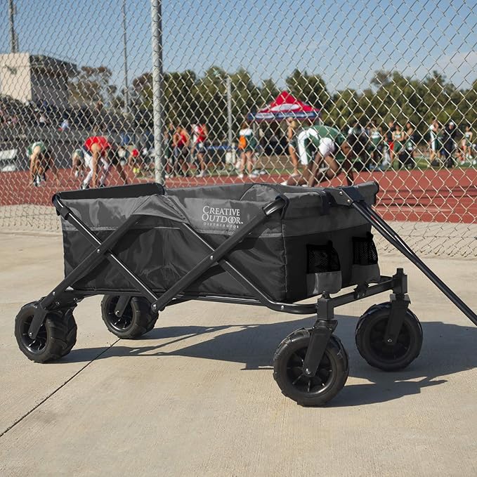 Creative Outdoor Push Pull Hauler Wagon for Kids, 200lbs Weight Capacity, All-Terrain Collapsible and Portable Folding Cart,