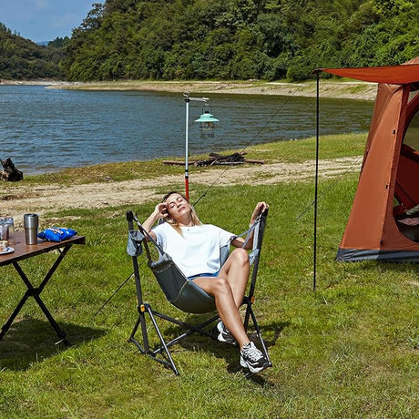 TIMBER RIDGE Hammock Camping Chair with Adjustable Backrest, Heavy Duty Folding Hammock Chair Supports 300lbs, Portable
