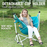 Portal Hammock Camping Chair Folding Rocking Chair Portable Swinging Chair with Cup Holder for Outdoor Lawn Backyard Patio