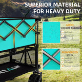 Foldable 50''L Extra Long Double Decker Wagon for Sport, 400L Collapsible Heavy Duty Wagon Cart with Big Wheels, Utility