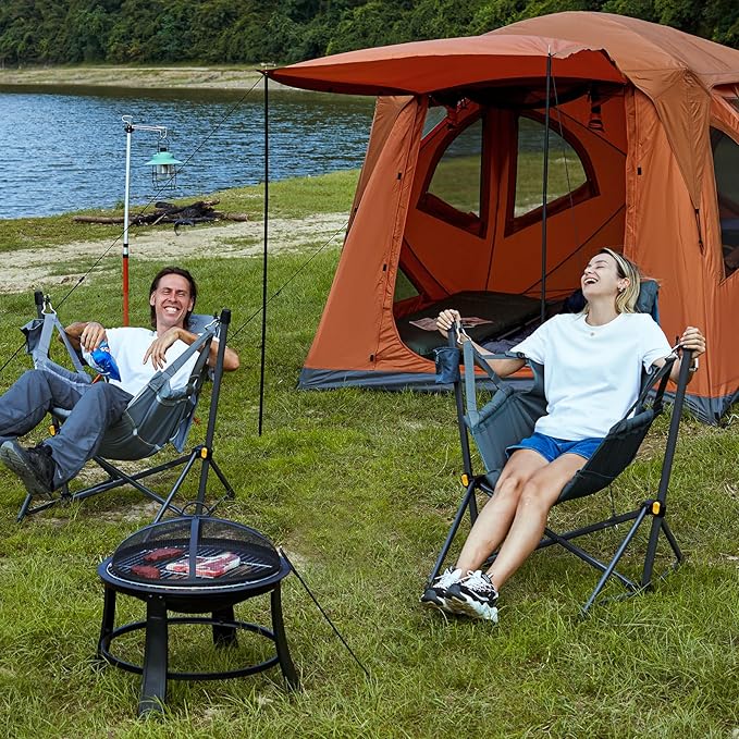 TIMBER RIDGE Hammock Camping Chair with Adjustable Backrest, Heavy Duty Folding Hammock Chair Supports 300lbs, Portable