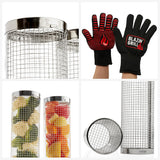 BLAZIN' GRILL Rolling Grill Basket | Rolling Grilling Baskets for Outdoor Grilling 2 Pcs | Barbecue Grill Set with BBQ