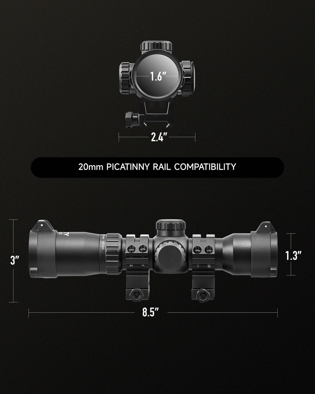 Pinty Nova 1.5-4.5x32 SFP Rifle Scope, alternate view 9