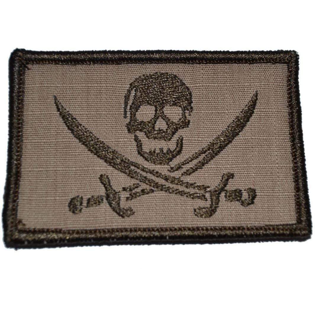 Pirate Jolly Roger - 2x3 Patch in Coyote Brown, alternate view 3