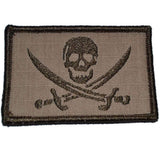 Pirate Jolly Roger - 2x3 Patch in Coyote Brown, alternate view 3