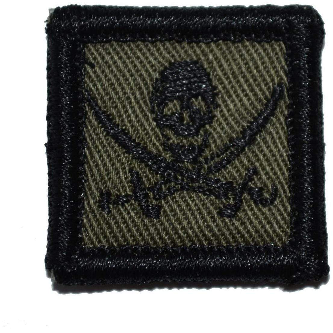 Tactical Gear Junkie Pirate Jolly Roger 1x1 Patch in Olive Drab, alternate view 5