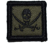 Tactical Gear Junkie Pirate Jolly Roger 1x1 Patch in Olive Drab, alternate view 5