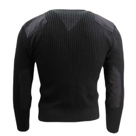 V-Neck Wool Blend Commando Sweater in Navy, alternate view 2