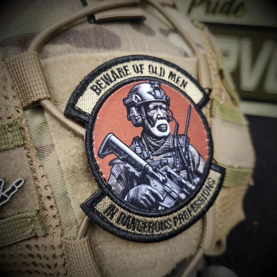 African American version of Beware of Old Men - In Dangerous Professions - 3" Embroidered/Sublimated Patch
