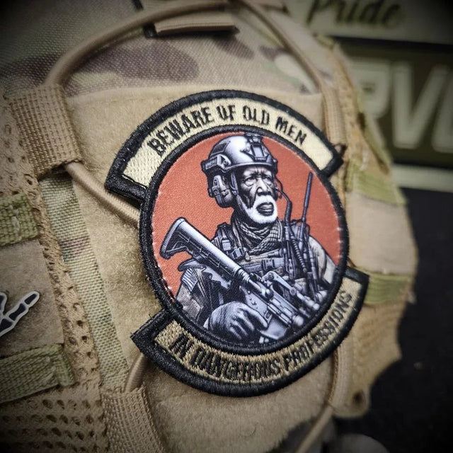 African American version of Beware of Old Men - In Dangerous Professions - 3" Embroidered/Sublimated Patch