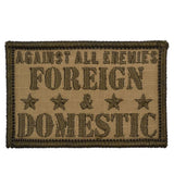 Tactical Gear Junkie Against All Enemies 2x3 Patch in Coyote Brown, alternate view 3