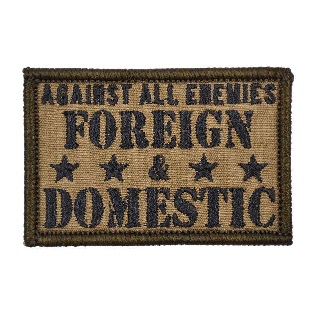 Tactical Gear Junkie Against All Enemies 2x3 Patch in Coyote Brown w/ Black, alternate view 4