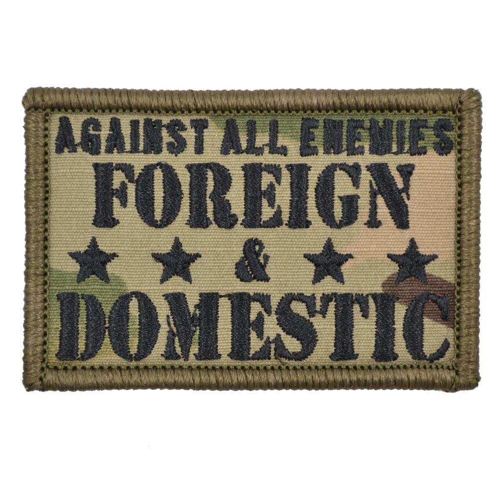 Tactical Gear Junkie Against All Enemies 2x3 Patch in Olive Drab, alternate view 5