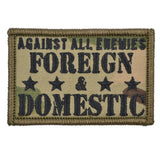 Tactical Gear Junkie Against All Enemies 2x3 Patch in Olive Drab, alternate view 5