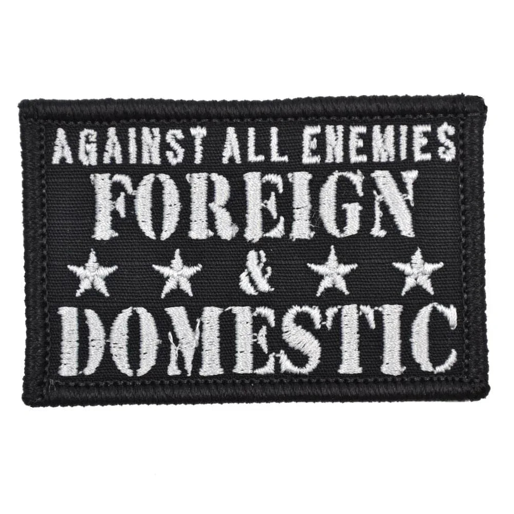 Tactical Gear Junkie Against All Enemies 2x3 Patch in Black, alternate view 7