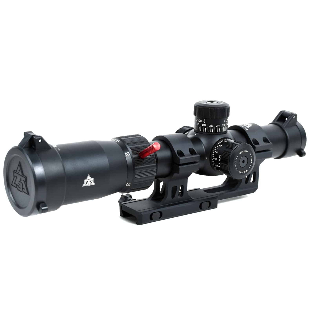 Red Tail™ Rifle Scope with Locking Caps – 1-4x or 1-6x Magnification – 5.56 Illuminated BDC Reticle - HR Tactical Innovations