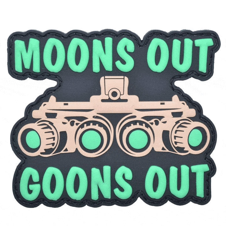 Moons Out Goons Out - Glow in the Dark - PVC Patch, alternate view 4
