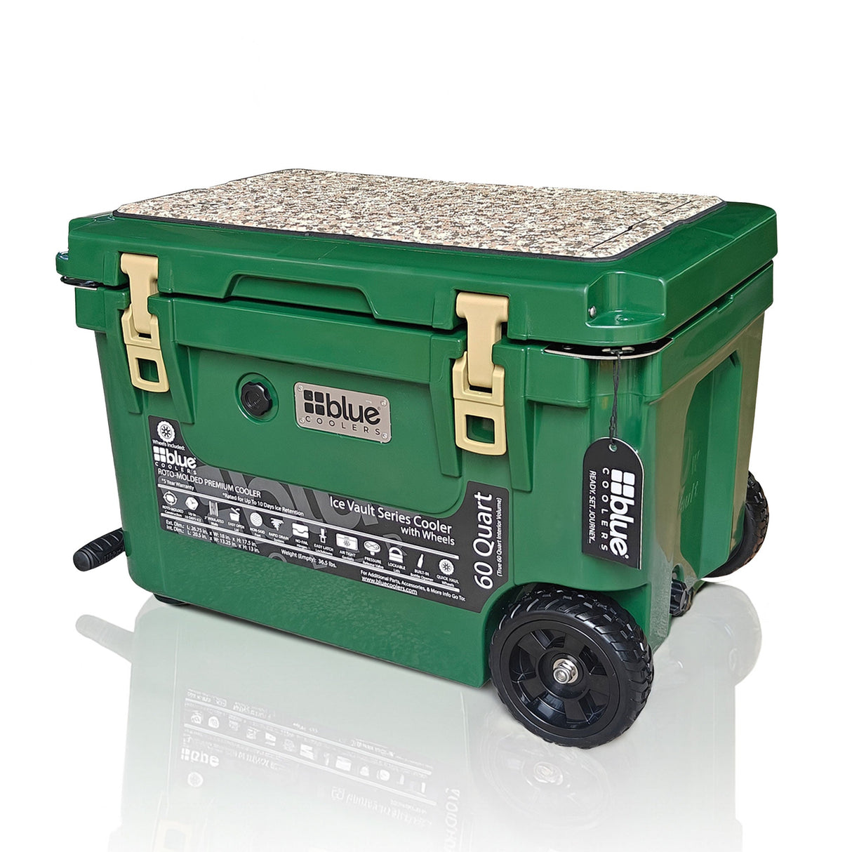 Cooler Roto-Moldado Ice Vault de 60 Quartos com Rodas